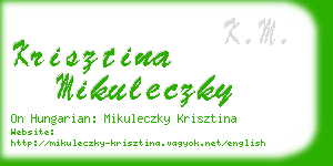 krisztina mikuleczky business card